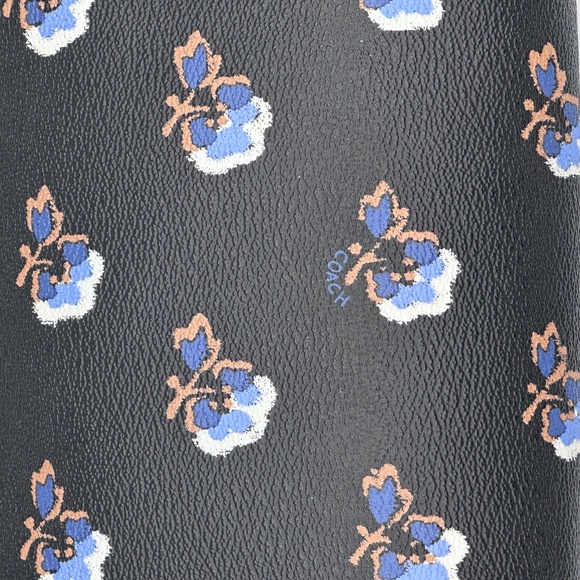 AUTHENTIC COACH F35882 QUINN CROSSBODY BRAMBLE ROSE PRINT BLACK CANVAS GOLD - Picture 9 of 16